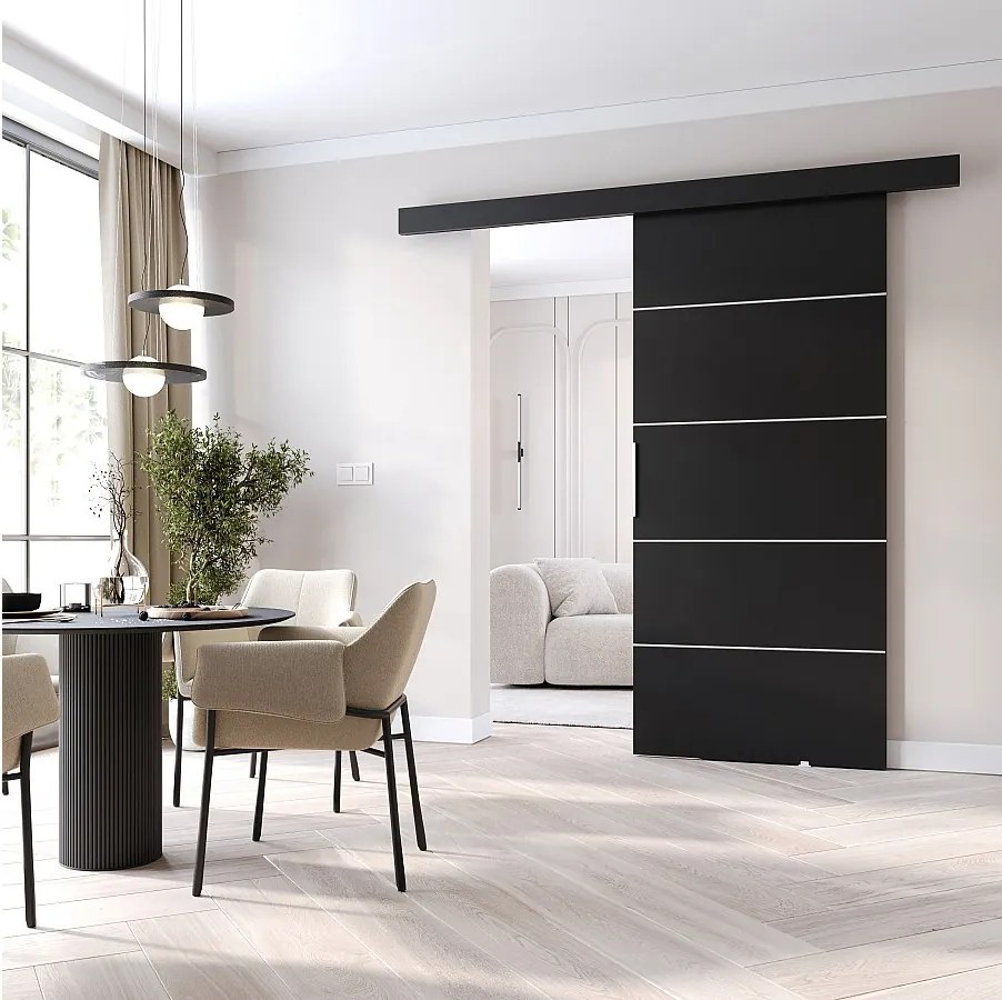 MINIO go for it, Drzwi przesuwne wewnętrzne CLEAN B 106 cm  w kolorze czarnym