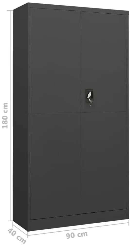 Antracytowa stalowa szafa na klucz B6-F28