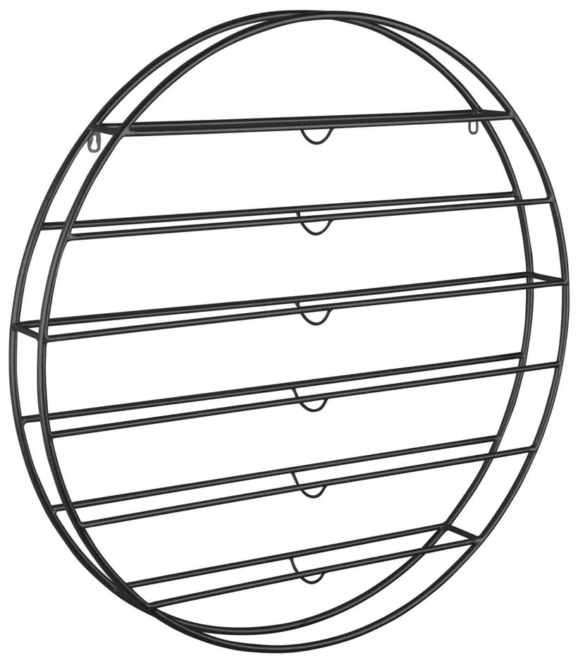 Czarny wiszący metalowy regał na wino liczba butelek 12 80x80x9 cm Redondo – PT LIVING