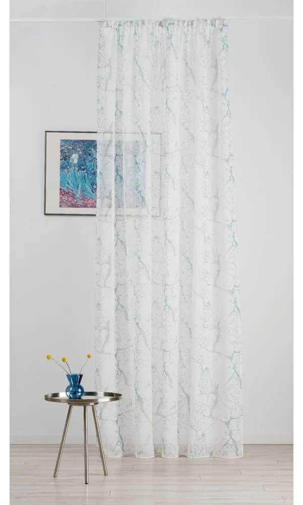 Kremowo-turkusowa firanka 140x260 cm Mizar – Mendola Fabrics