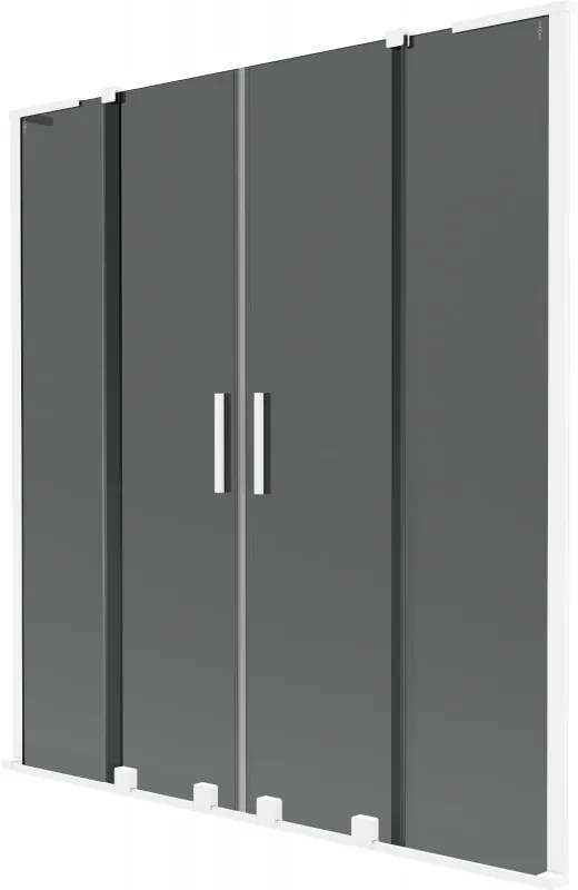 Mexen Velar L Duo parawan nawannowy 2-skrzydłowy rozsuwany 150 x 150 cm, grafit, biały - 896-150-003-42-20