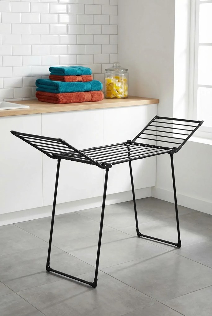 Czarna teleskopowa suszarka na pranie C0-N99