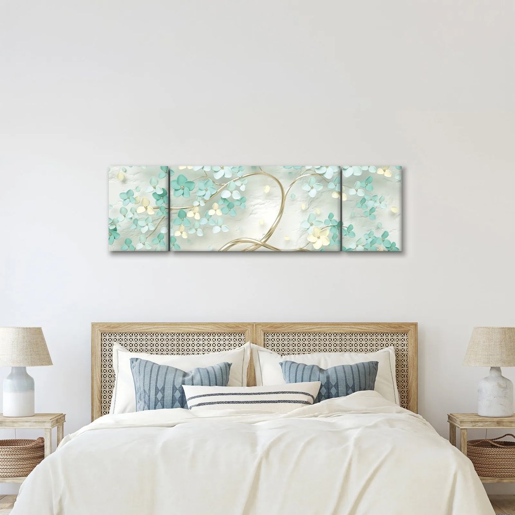 Obraz - Złote kwitnące drzewo (170x50 cm)