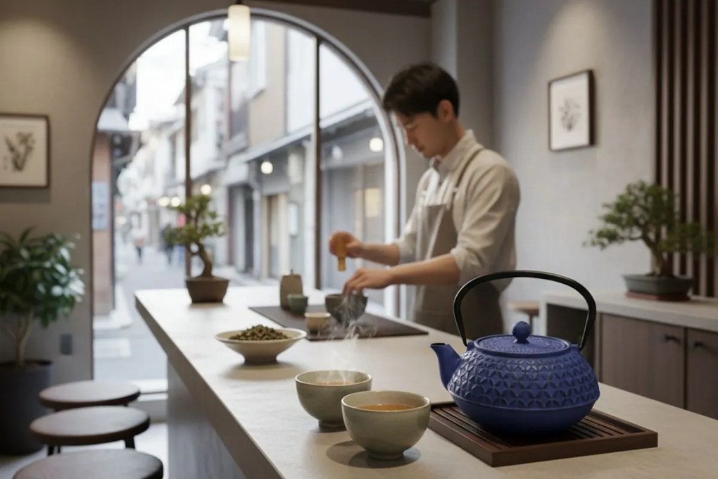 Czajnik żeliwny z zaparzaczem SABI, 1000 ml