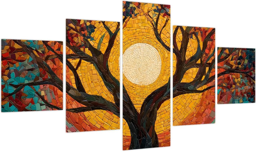 Obraz - Słońce w koronie drzewa życia (125x70 cm)
