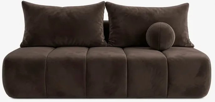 Sofa z Funkcją Spania SARIA Brązowa Welurowa Nowoczesna