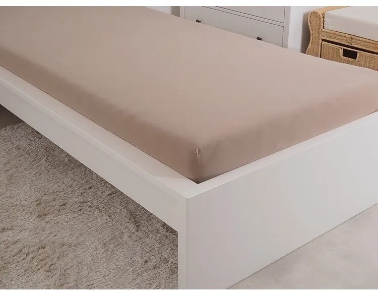 4Prześcieradło Home Jersey Ideal orzech, 180 x 200 cm