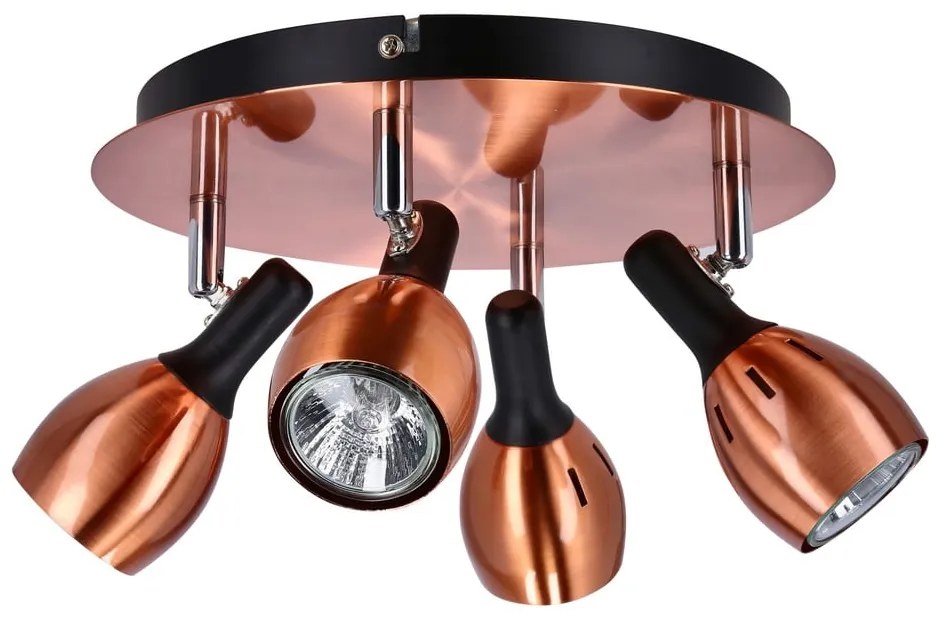 Miedziana lampa sufitowa z metalowym kloszem 35x35 cm Cross – Candellux Lighting