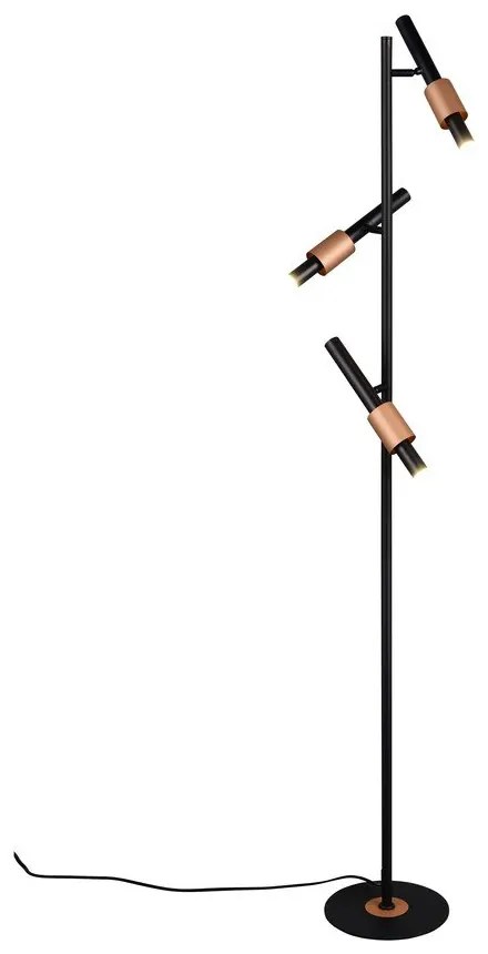 Czarna/w kolorze brązu lampa stojąca LED (wysokość 150 cm) Ikaris – Trio Select