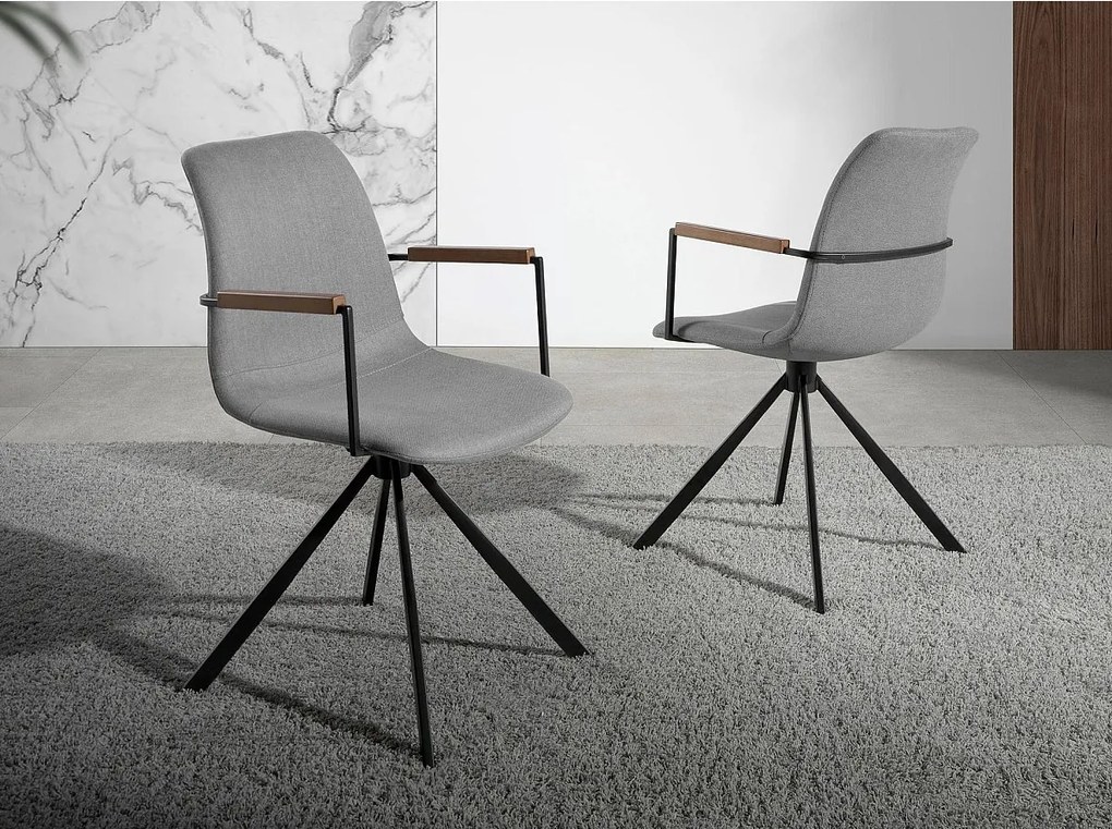 Ciemnoszare krzesło obrotowe z tkaniny 4105 ANGEL CERDA