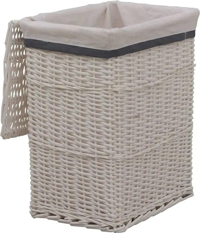 Biały wiklinowy kosz na pranie - Viver