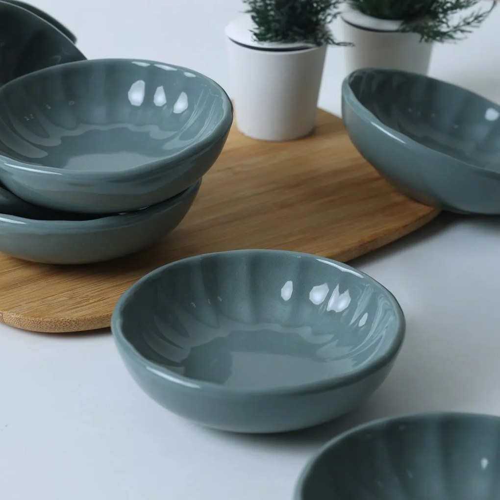 Zestaw 6 misek kamionkowych Laguna 12 cm, naftowy