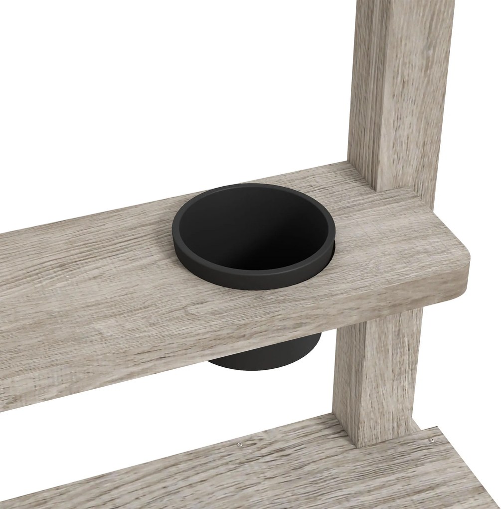 Outsunny Piaskownica z Kuchnią, Zlewem, 2 Skrzynkami na Rośliny, Sosna, 154x80x60cm, Szara