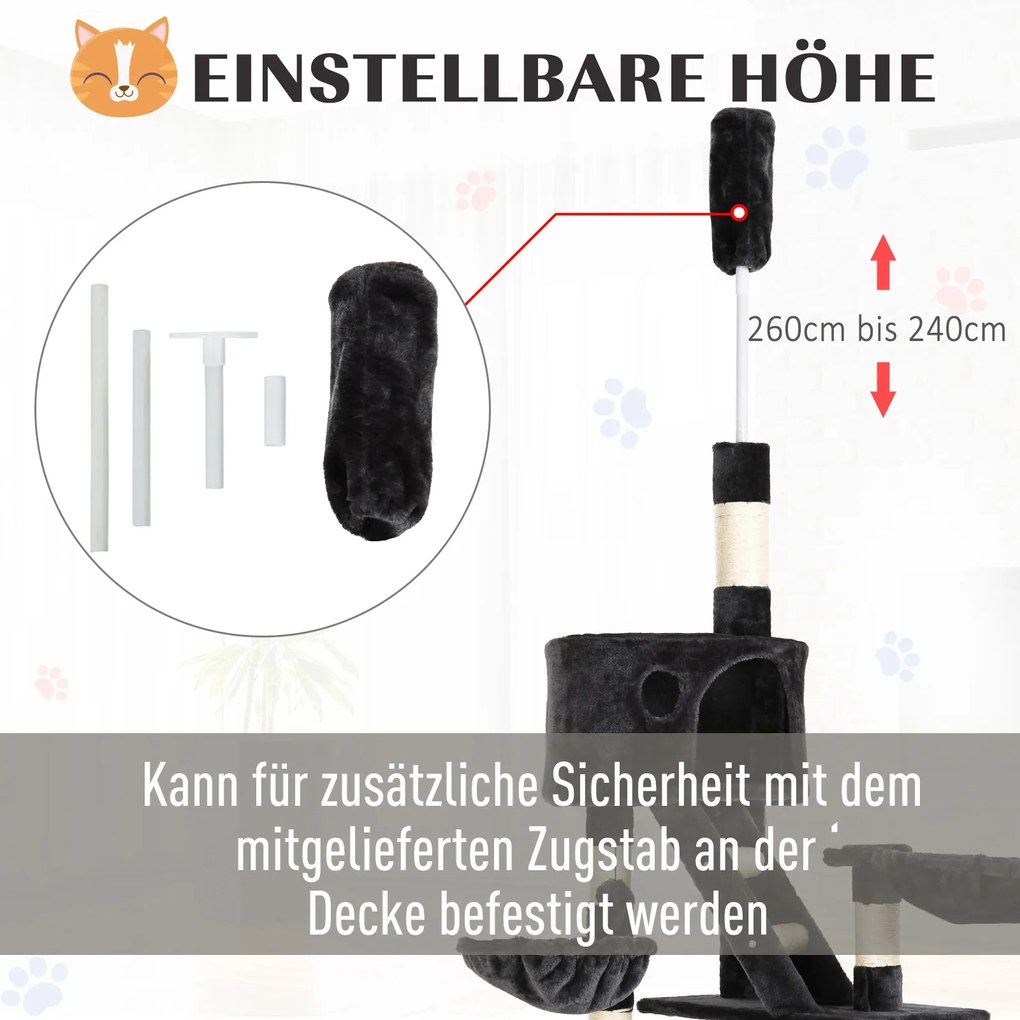 Drapak dla kota drzewko domek szary pawhut