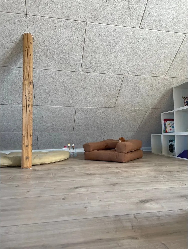 Dziecięcy fotel rozkładany s taburetkou Karup Design Mini Cube Dark Grey