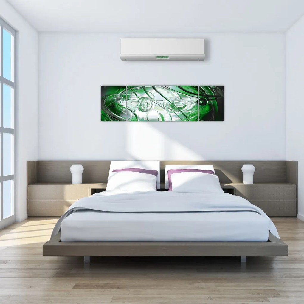 Zielony abstrakcyjny obraz (170x50 cm)
