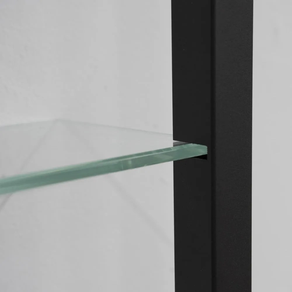 Czarna wielopoziomowa metalowa półka 46 cm Cubic – Spinder Design