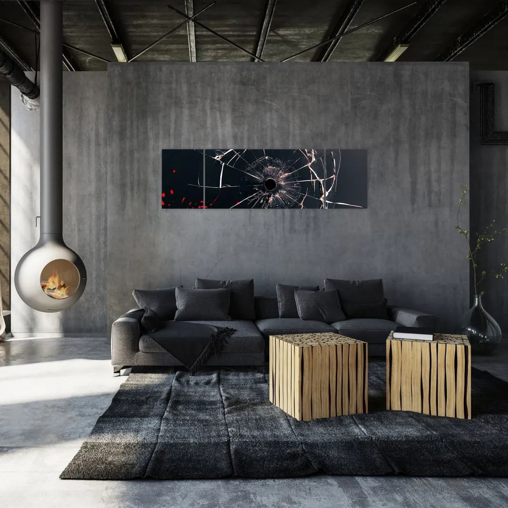 Abstrakcyjny obraz - potłuczone szkło (170x50 cm)