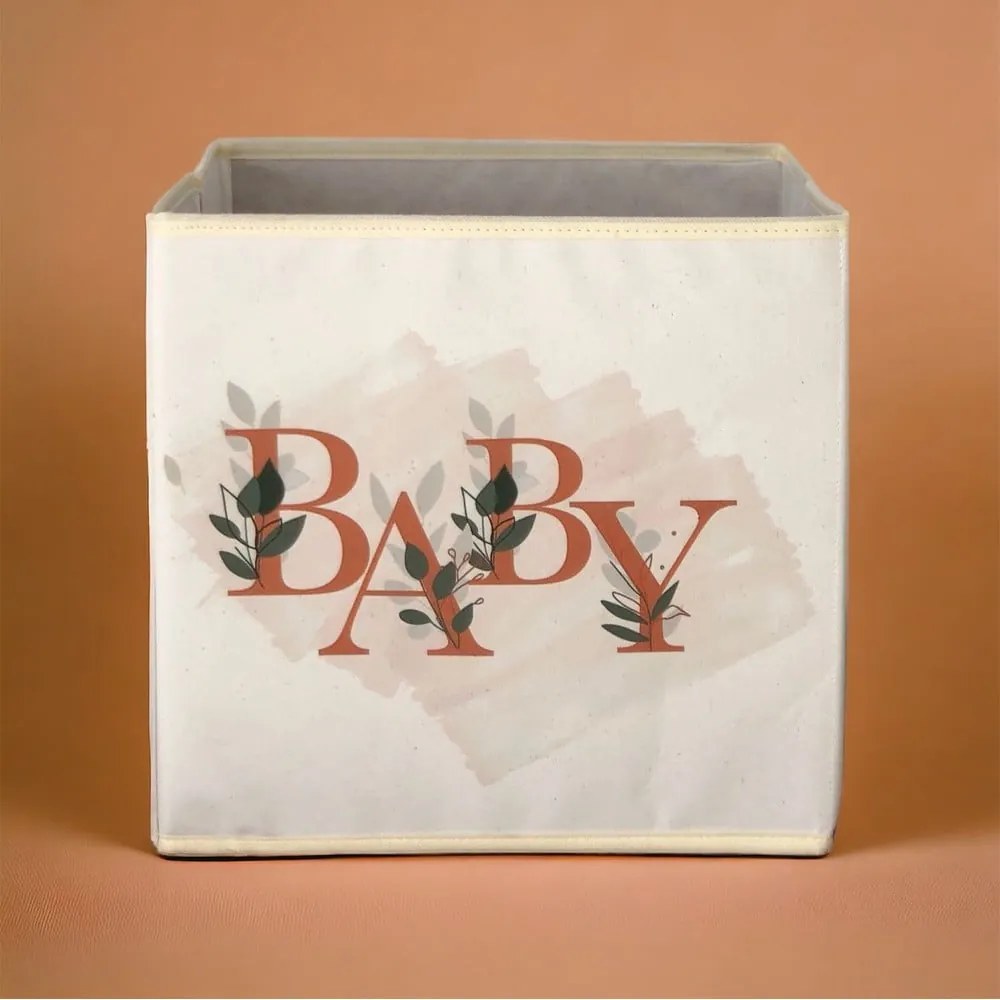 Beżowy tekstylny pojemnik 30x30x30 cm – Mioli Decor