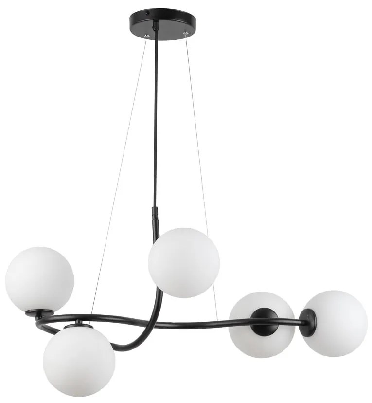 Lampa wisząca - Vena 5, białe klosze - nowoczesne oświetlenie wnętrza, 33668