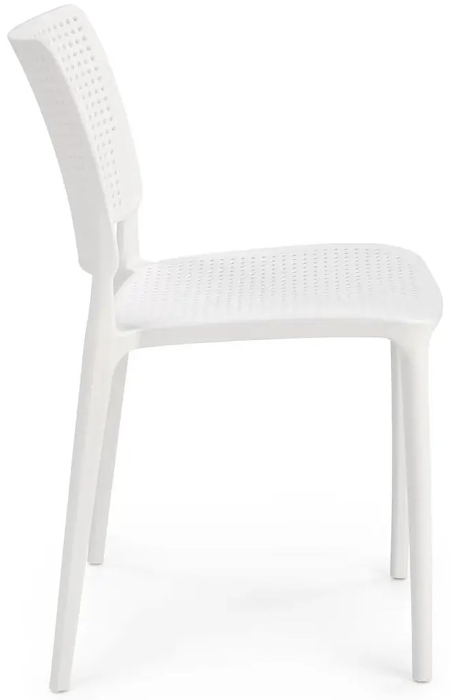 Białe minimalistyczne krzesło sztaplowane W0-E74