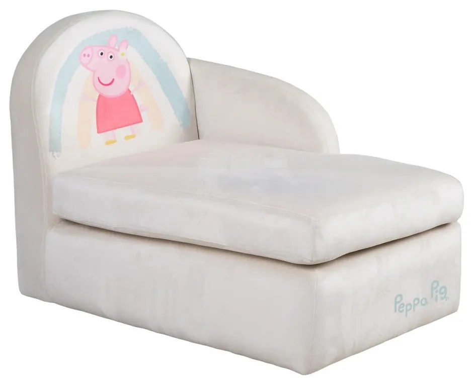 Biała aksamitna sofa dla dzieci 75 cm Peppa Pig – Roba