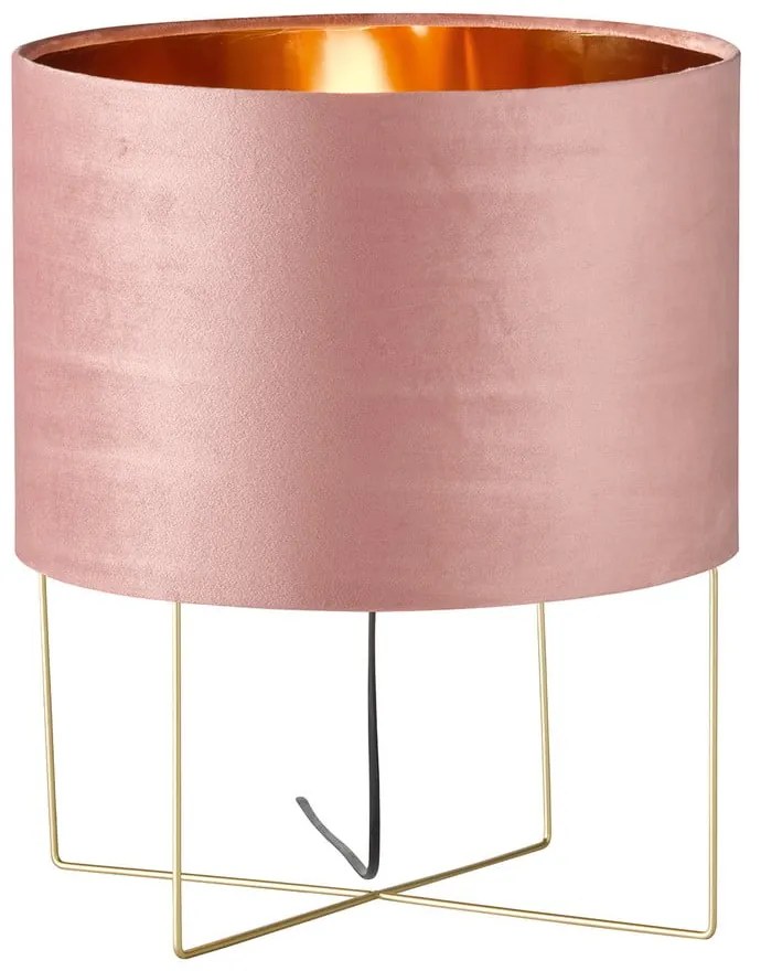 Różowa lampa stołowa z tekstylnym kloszem (wysokość 43 cm) Aura – Fischer &amp; Honsel