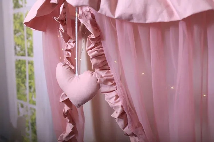 Biało - szary baldachim dla dziecka N7-W58