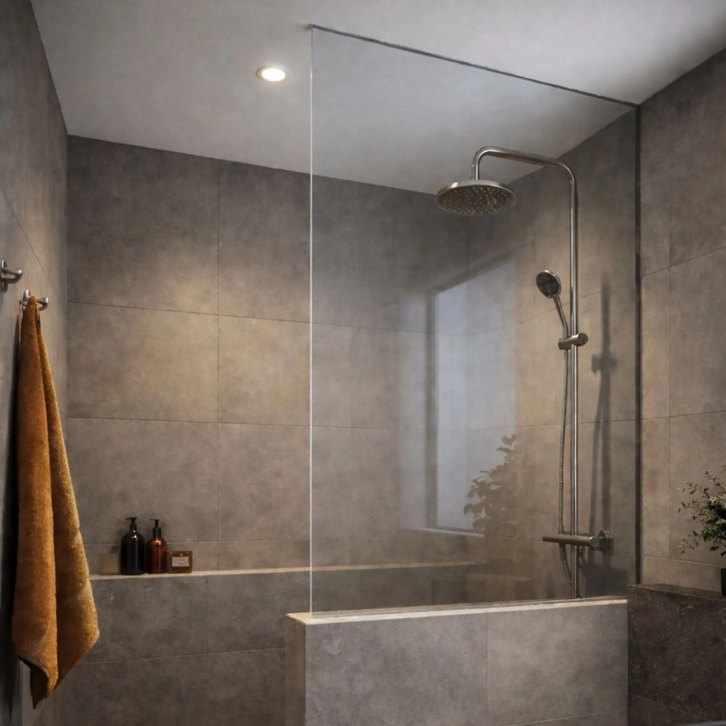 Ścianka prysznicowa Walk In MOLIS HALF Classic Clear szkło transparentne | Różne rozmiary : Kolor profili kabiny - chrom / srebrny, Rozmiar - 110 x 180 cm