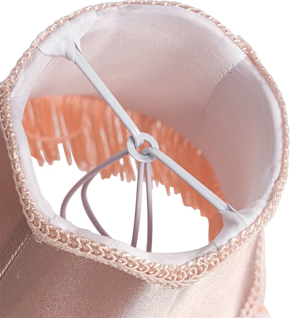 Abażur do zaciskania z tkaniny różowy 12 cm - Granny
