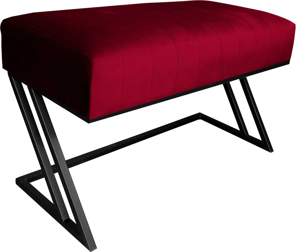 Ławka ZETA tkanina Welur loft ławka metal : Kolor Stelaża - Czarny , Kolor tkaniny - VELVET - MG31, Typ tkaniny - Velvet