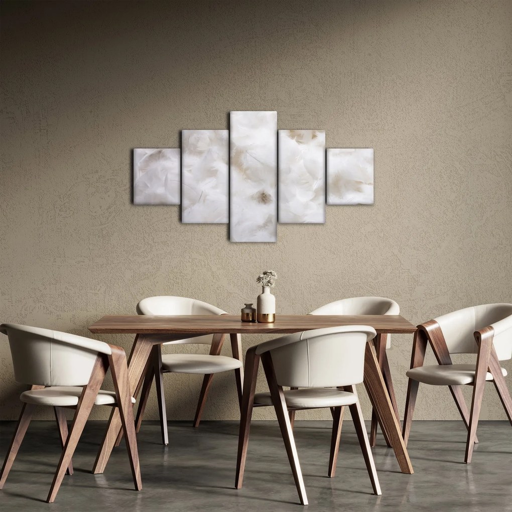 Obraz - Białe pióra (125x70 cm)