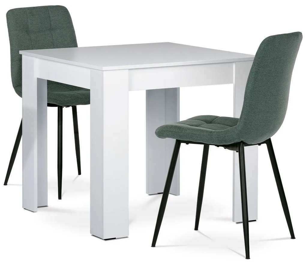 Zestaw jadalniany MDF z 2 krzesłami, 80 x 80 x 75cm, biały