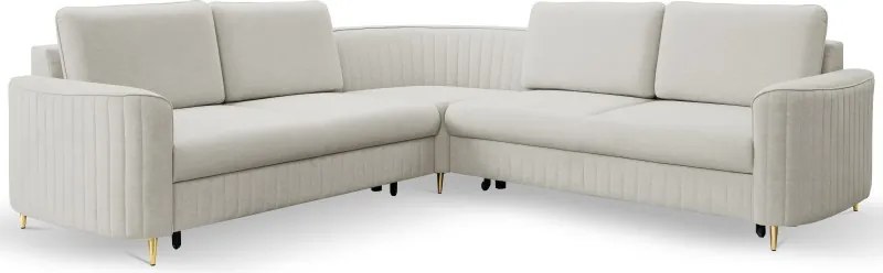 Narożnik LAREN nowoczesna sofa z funkcją spania pojemnik na pościel lewa strona CASTEL 80 251x251x85 cm