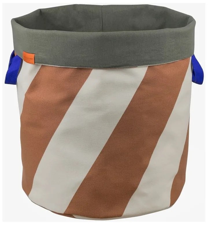 Ceglasto-kremowy tekstylny kosz na pranie 5 l Diagonal – Mette Ditmer Denmark