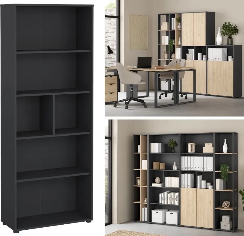 Wysoki regał otwarty Sign 80 szary mat