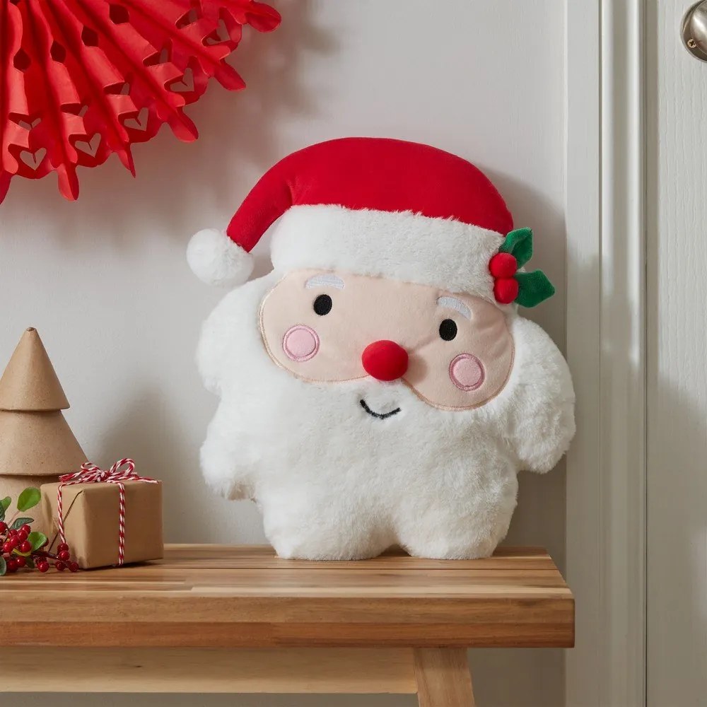 Pluszowa poduszka dekoracyjna ze świątecznym motywem 38x32 cm Christmas Santa – Catherine Lansfield