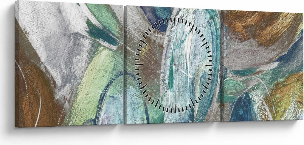 Obraz - Abstrakcyjny obraz postaci (z zegarem) (90x30 cm)