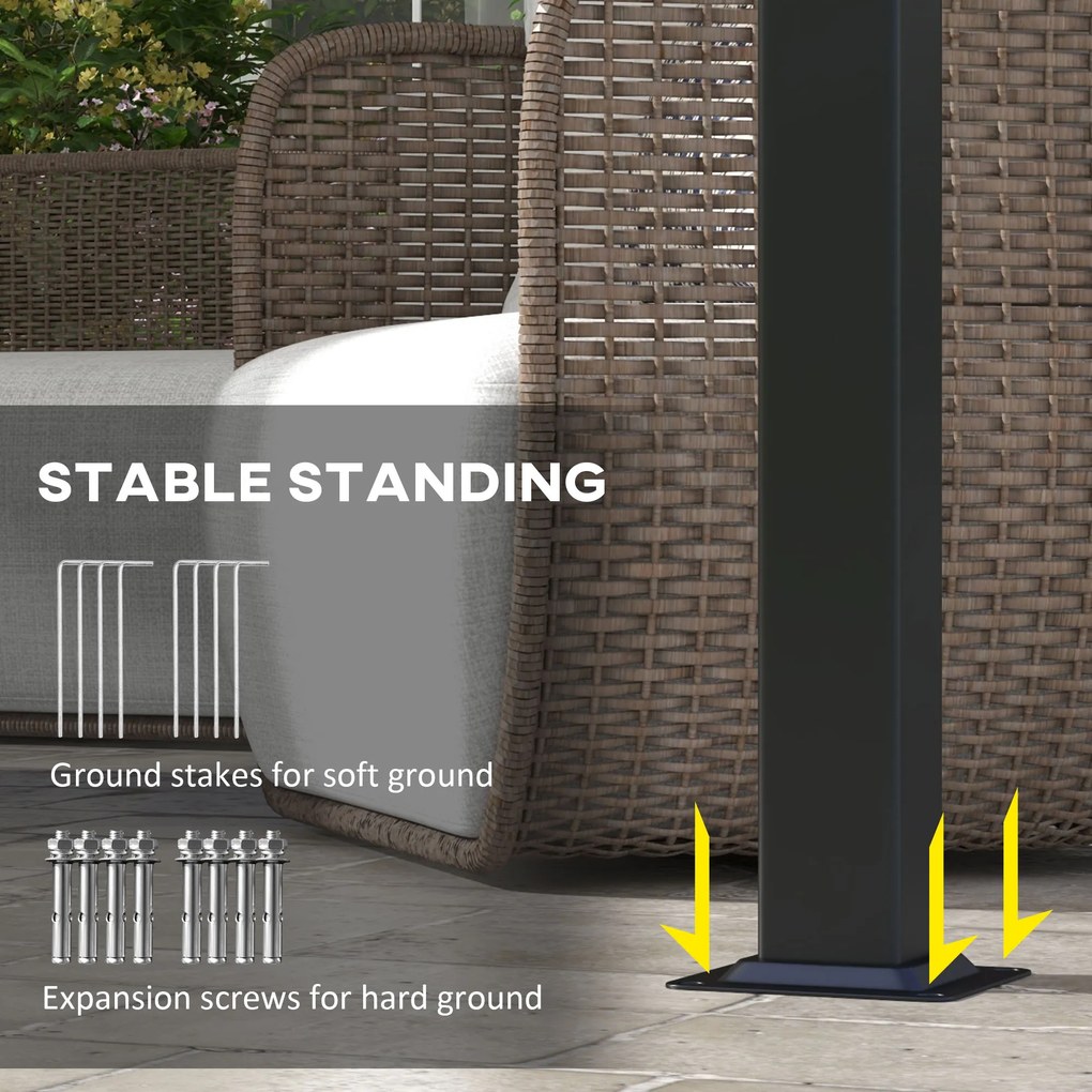 Outsunny Markiza przeciwsłoneczna, pergola, odporna na warunki atmosferyczne, w zestawie materiały montażowe, 3 x 3,5 m, beżowy | Aosom PL