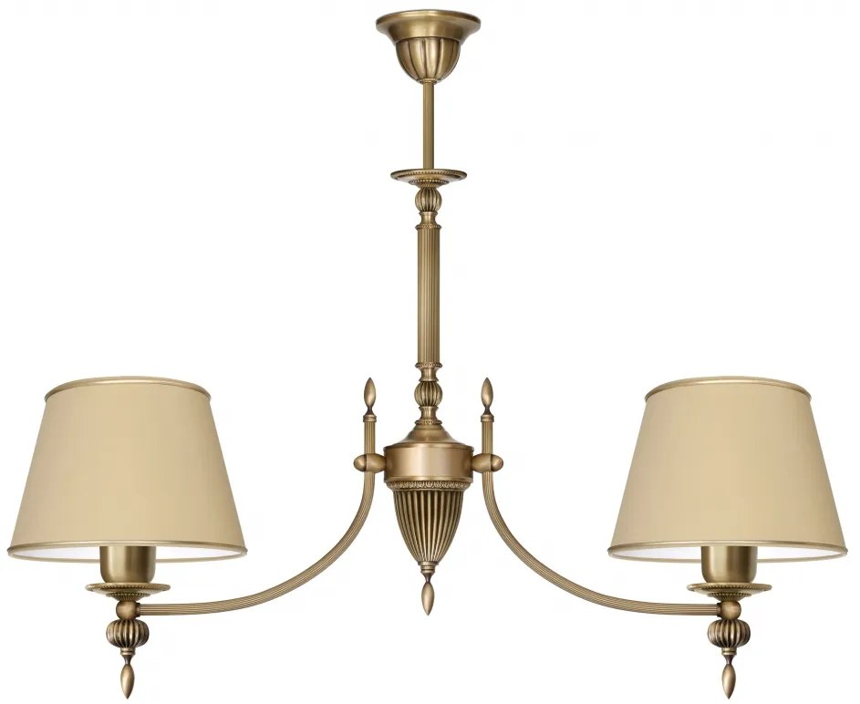 Mosiężny żyrandol z abażurami A-S2
