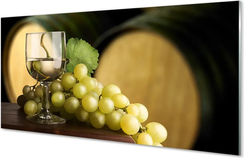 Szklany Panel Winiarska Tradycja: Beczki i Winogrona