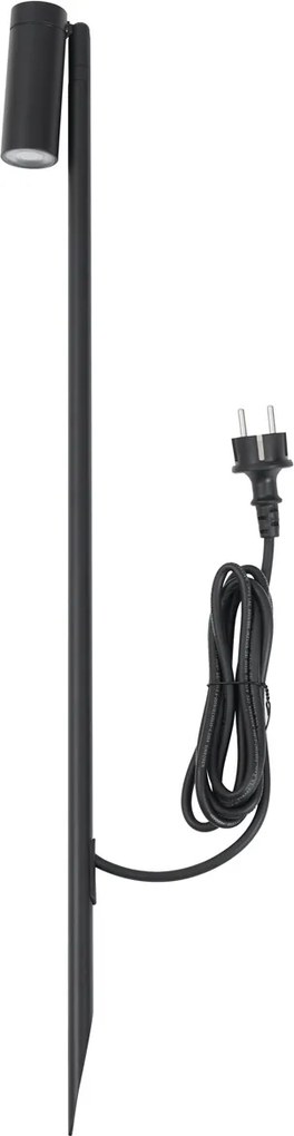 Reflektor ogrodowy na szpikulcu czarny 80cm z regulowanym LED IP65 z przewodem i wtyczką - Carl