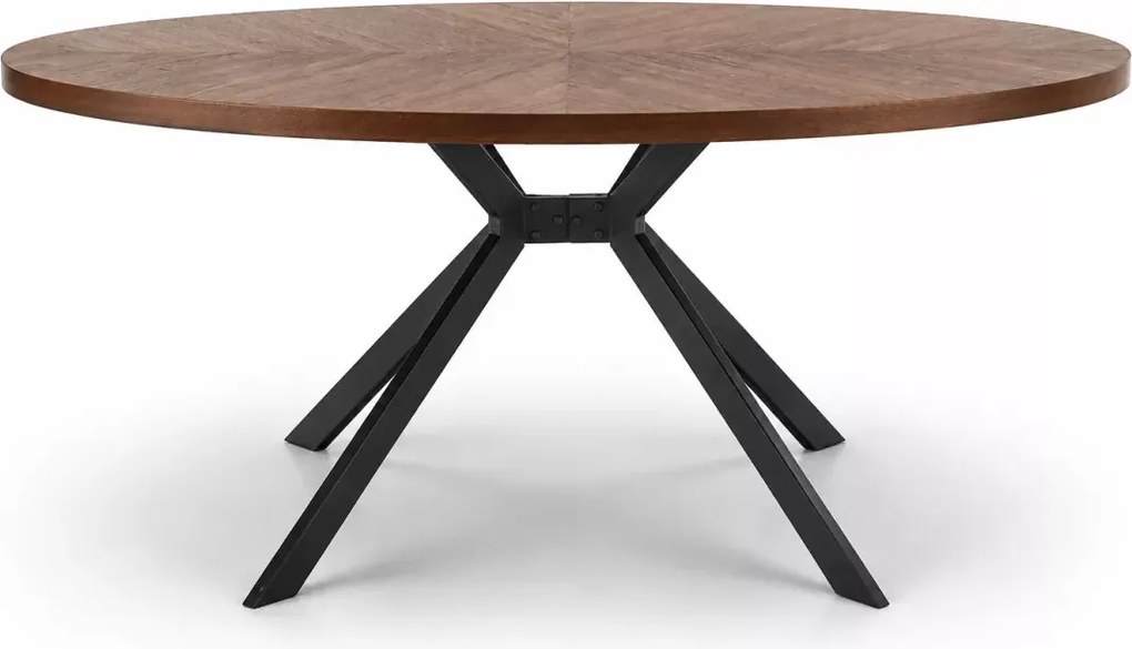Nowoczesny owalny stół Verano 170x90 cm - blat z okleiny naturalnej w kolorze orzechowym, nogi czarne metalowe