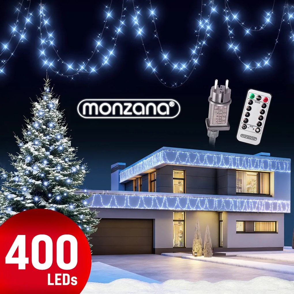 Świąteczny łańcuch świetlny SIMPLE, 40m, zimna biała Monzana