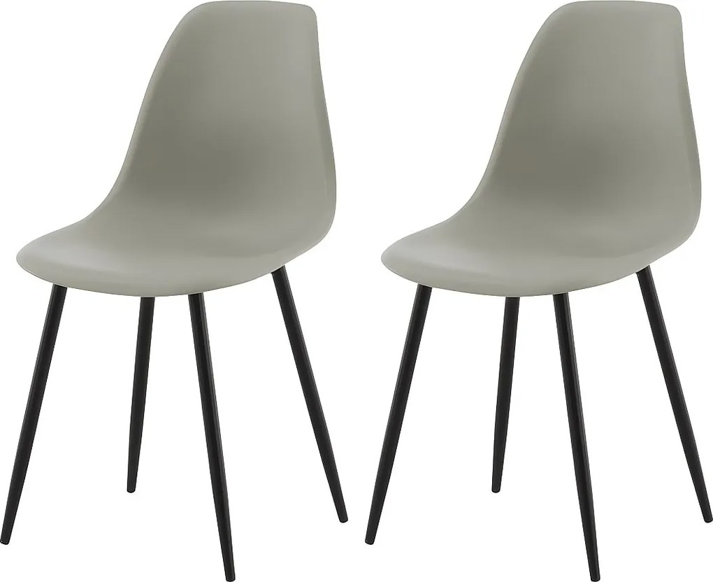 Zestaw 2 krzeseł jadalnianych Polar z szarym i czarnym tworzywem sztucznym