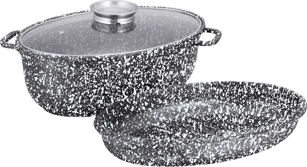 Ceramiczna brytfanna z pokrywą i brytfanną grillową S8-T16