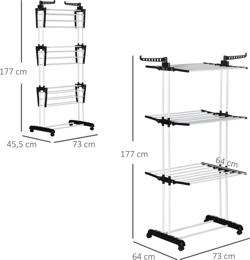 HOMCOM Stojak na pranie do użytku wewnątrz i na zewnątrz