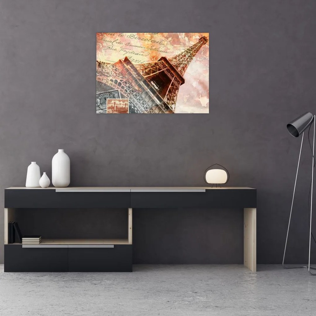 Obraz - Wieża Eiffla w stylu vintage (70x50 cm)