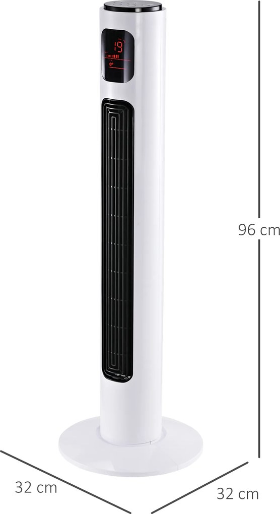 HOMCOM Wentylator kolumnowy 45 W biały+czarny 96 cm