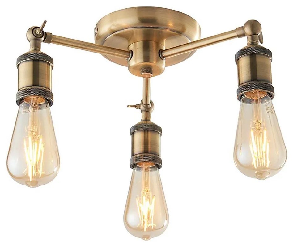 Endon 97243 - Oświetlenie punktowe HAL 3xE27/10W/230V mosiądz